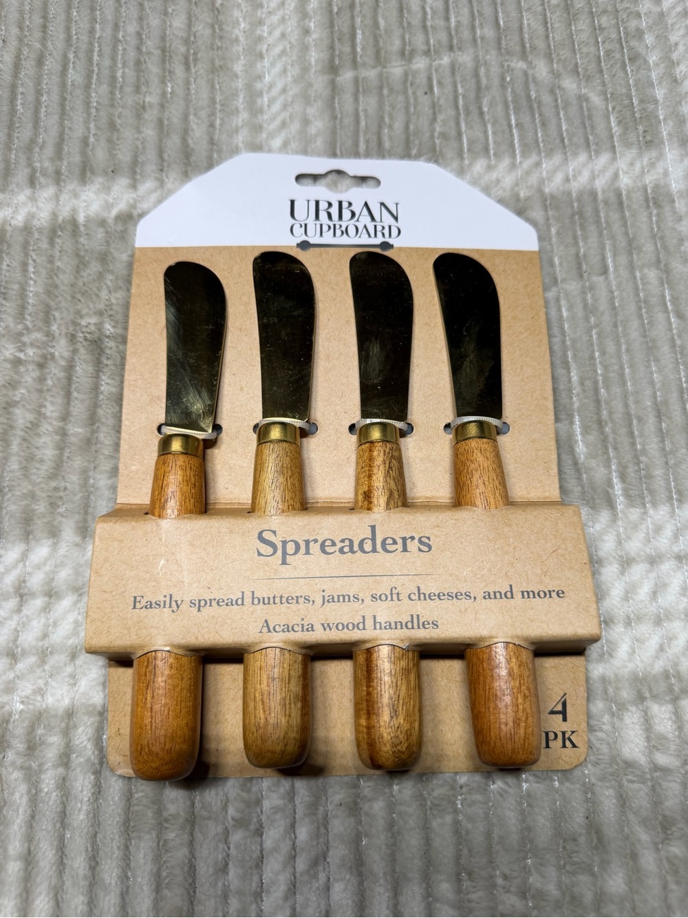 Acacia Wood Handle Spreaders - Brown (4 Pack)